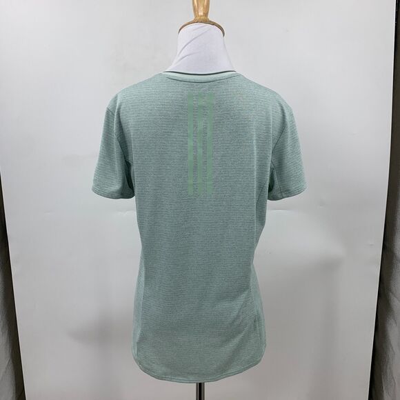 Adidas Nova Shirt Womens M Vape Green Climalite V Neck Performance Short Sleeve - Picture 5 of 11